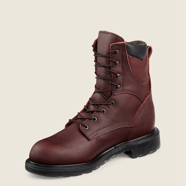 Red Wing Work Boots Mens Burgundy - Supersole® 2.0 - 8-inch Waterproof Soft Toe - 2948173-IG